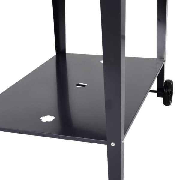 Black Metal Garden Potting Bench with Wheels - Image 3