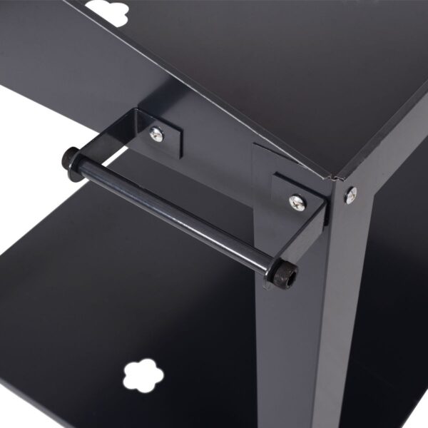 Black Metal Garden Potting Bench with Wheels - Image 4
