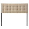 Full size Modern Beige Tan Taupe Fabric Tufted Upholstered Headboard