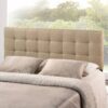 Full size Modern Beige Tan Taupe Fabric Tufted Upholstered Headboard - Image 2
