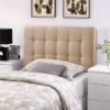 Twin size Modern Beige Tan Taupe Fabric Tufted Upholstered Headboard - Image 4