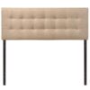 Full size Beige Tan Taupe Fabric Upholstered Button Tufted Headboard - Image 2