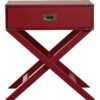 Modern 1-Drawer French Dovetail End Table Nightstand in Red Wood - Image 3