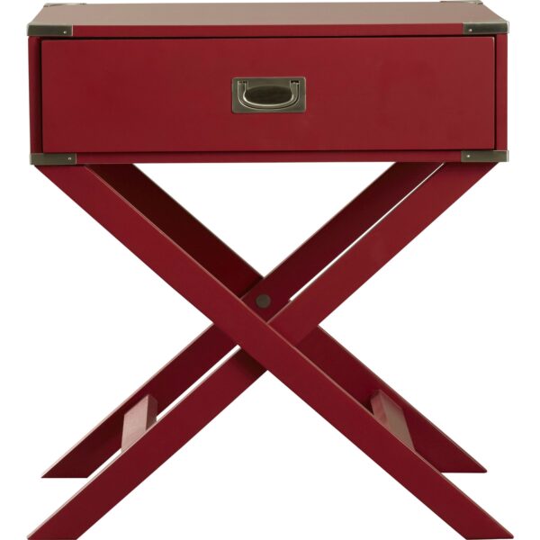 Modern 1-Drawer French Dovetail End Table Nightstand in Red Wood - Image 3