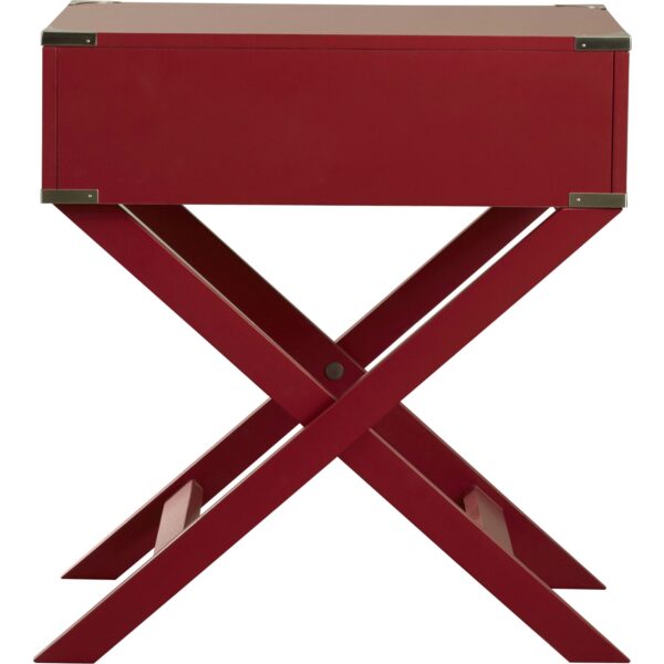 Modern 1-Drawer French Dovetail End Table Nightstand in Red Wood - Image 4