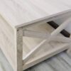 Contemporary Farmhouse Coffee Table in Rustic White Oak Wood Finish - Image 3