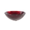 Round Red Tempered Glass Bowl Shape Vessel Bathroom Sink - Image 2