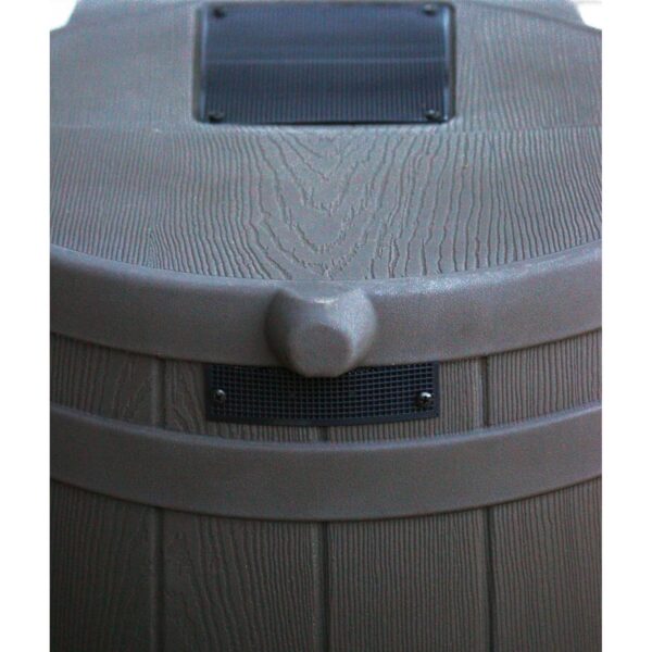 Brown Oak 50-Gallon Plastic Rain Barrel with Bottom Spigot - Image 4