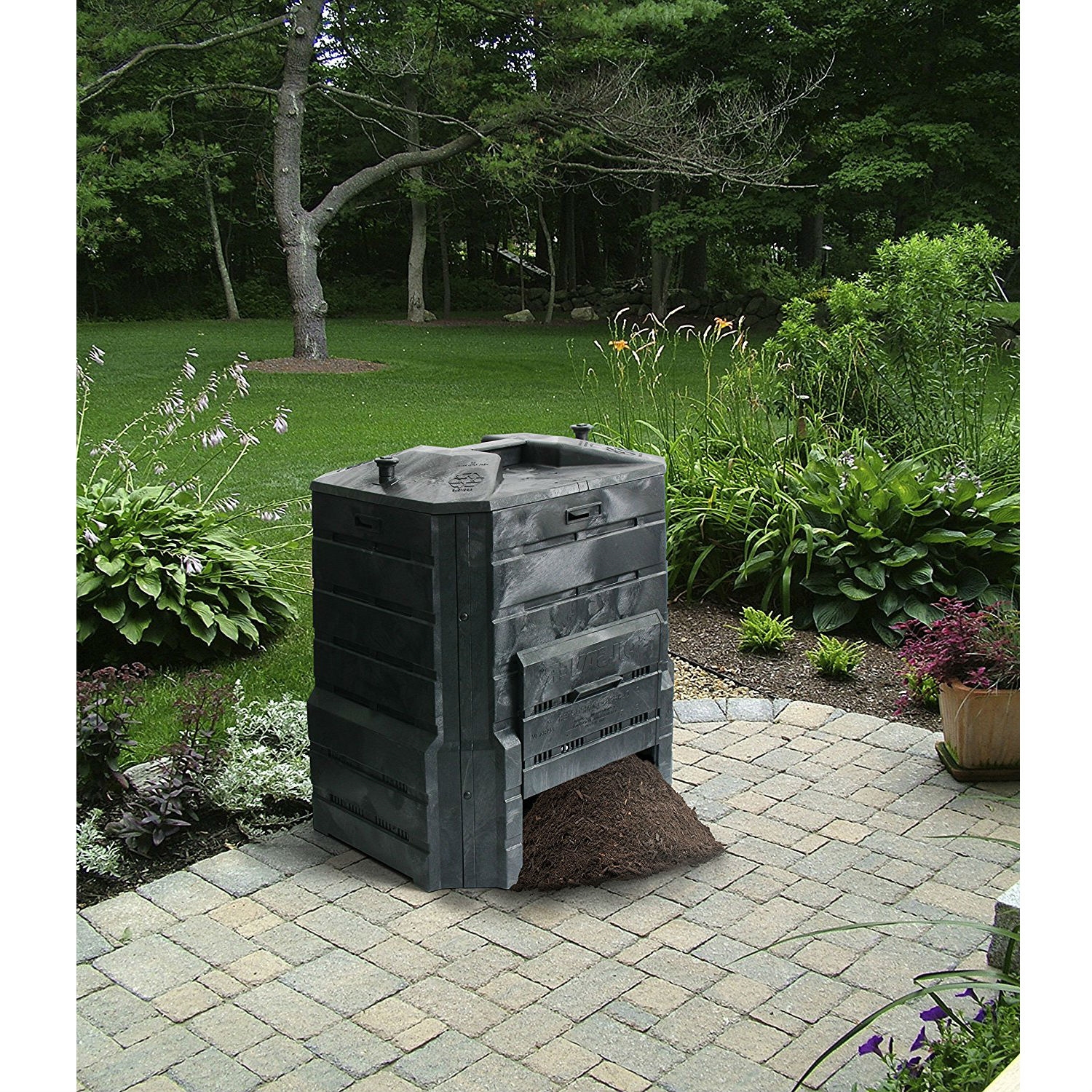 Black Plastic Compost Bin Composter for Home Garden Composting - 94 Gallon - Image 2