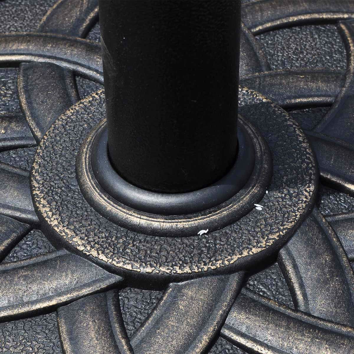 Round Bronze Finish Heavy Duty Outdoor Umbrella Base Stand - Image 4