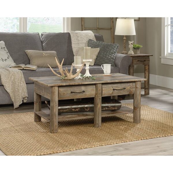 FarmHome Cedar Lodge 2 Drawer & 2 Faux Drawers Coffee Table - Image 2