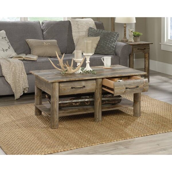 FarmHome Cedar Lodge 2 Drawer & 2 Faux Drawers Coffee Table - Image 3
