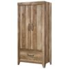 FarmHouse Modern Oak Drawer and Garment Rod Wardrobe Armoire