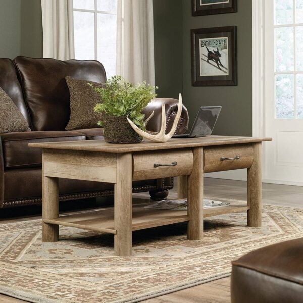 FarmHome Oak Lodge 2 Drawer & 2 Faux Drawers Coffee Table - Image 2