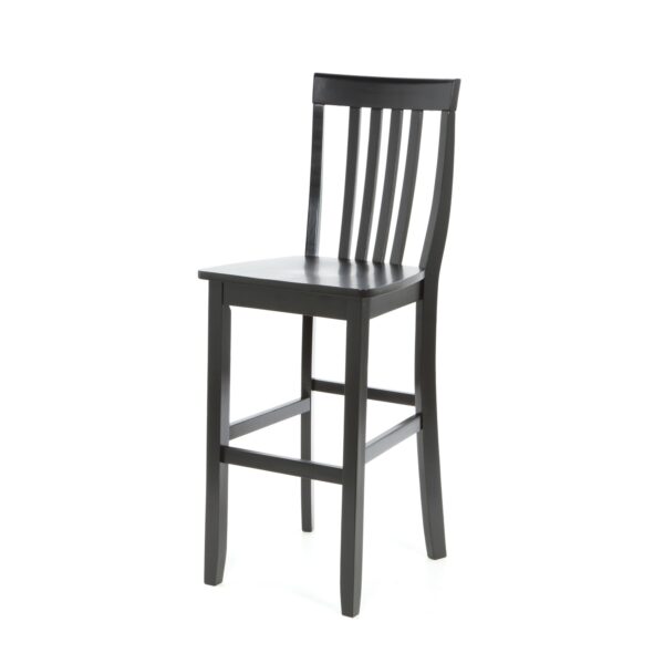 Set of 2 - 30-inch Solid Hardwood Bar Stools in Black Finish - Image 2