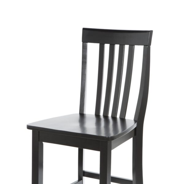 Set of 2 - 30-inch Solid Hardwood Bar Stools in Black Finish - Image 3