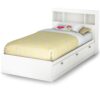 Twin size Modern Bookcase Headboard in White Wood Finish - Image 2