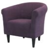 Contemporary Classic Upholstered Club Chair Accent Arm Chair in Eggplant Purple - Image 2