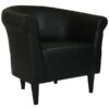 Contemporary Classic Black Faux Leather Upholstered Club Chair - Image 2
