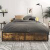 Queen Metal Wood Platform Bed Frame with 4 Storage Drawers - 800 lbs Max Weight - Image 3