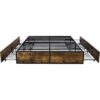 Queen Metal Wood Platform Bed Frame with 4 Storage Drawers - 800 lbs Max Weight - Image 4