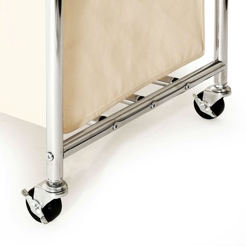 Commercial-Grade Steel Frame 3-Bag Laundry Hamper Cart - Image 5