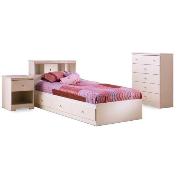 Eco-Friendly White Nightstand with Drawer and Open Shelf - Image 3
