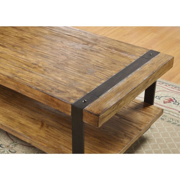 Contemporary Modern Classic Coffee Table in Worn Oak Finish - Image 4