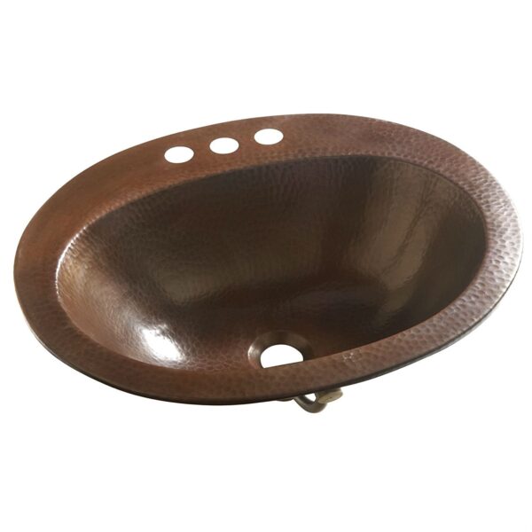 Copper Oval Bathroom Sink 20 x 16 inch - Image 2