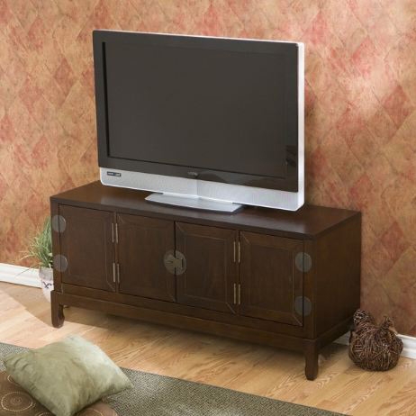 Oriental Style Entertainment Center in Espresso Finish - Image 3