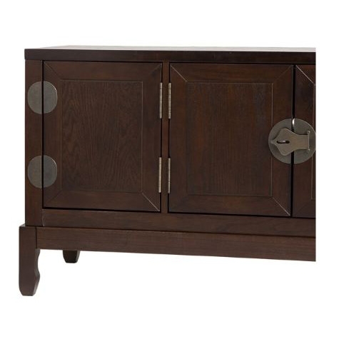 Oriental Style Entertainment Center in Espresso Finish - Image 5