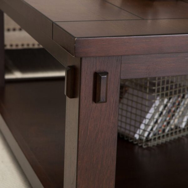 Square Wood Coffee Table in Espresso Finish - Image 2