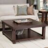 Square Wood Coffee Table in Espresso Finish - Image 3