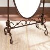 Antique Bronze Finish Metal Cheval Floor Mirror - Image 3