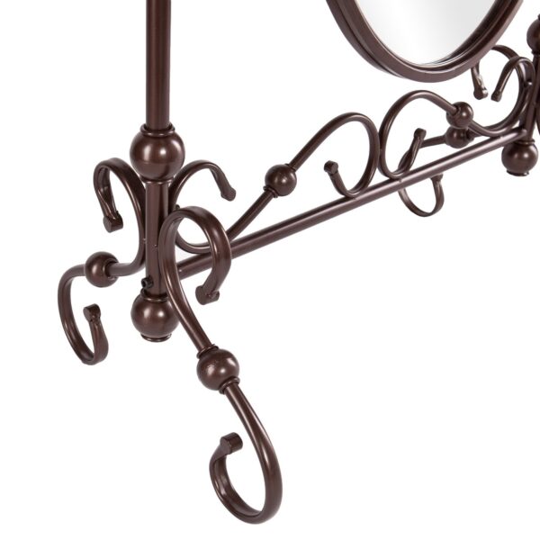 Antique Bronze Finish Metal Cheval Floor Mirror - Image 4