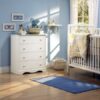 White 4 Drawer Bedroom Chest with Wooden Knobs - Image 2