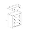 White 4 Drawer Bedroom Chest with Wooden Knobs - Image 4