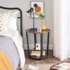 Farmhouse Rustic Round Side Table Nightstand End Table - Image 2