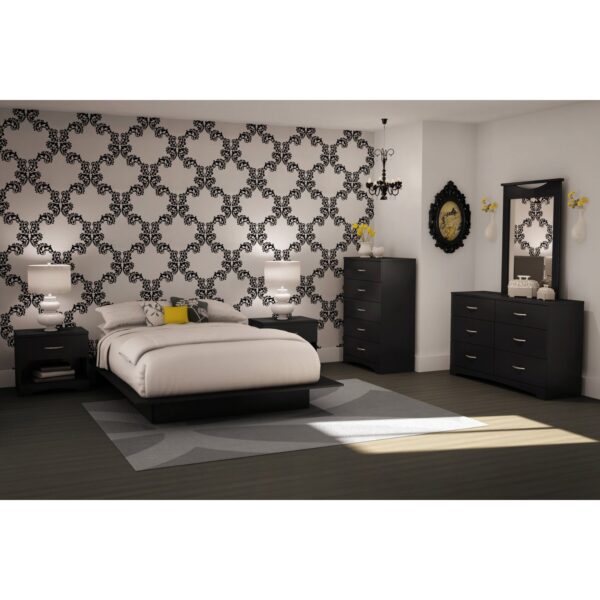 Modern 5-Drawer Bedroom Chest in Black Wood Finish - Image 3