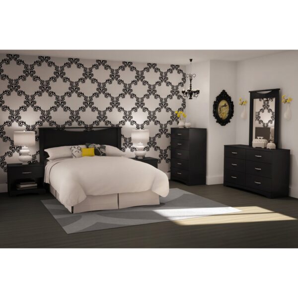 Modern 5-Drawer Bedroom Chest in Black Wood Finish - Image 4