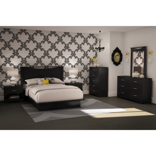 Modern 5-Drawer Bedroom Chest in Black Wood Finish - Image 5