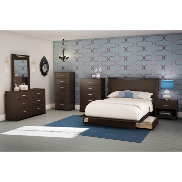 Modern 5 Drawer Bedroom Chest in Chocolate Finish - Image 3