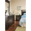 Triple Dresser in Ebony Wood Finish with 6 Drawers and Metal Handles - Image 2