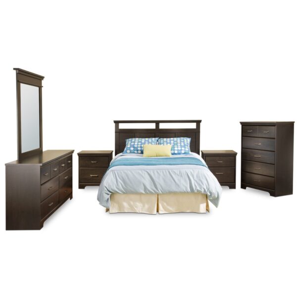 Triple Dresser in Ebony Wood Finish with 6 Drawers and Metal Handles - Image 4
