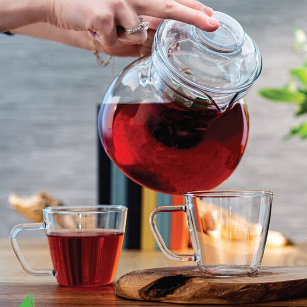 1.5 Quart Stovetop Clear Glass Teapot Kettle with Infuser and Lid - Image 2