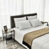 Set of 2 Side Table Nightstand with Medium Wood Finish Top and Mesh Shelves - Image 5
