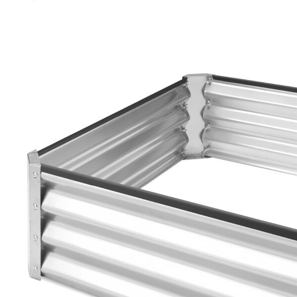 Silver 6 ft x 3 ft Steel Rust Resistant Open Bottom Raised Garden Planter Bed - Image 2