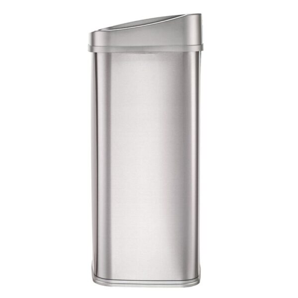 Silver 13-Gallon Stainless Steel Kitchen Trash Can with Motion Sensor Lid - Image 3