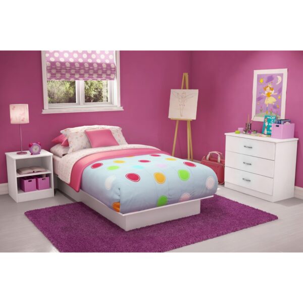 White Modern Bedroom Chest Dresser with 3 Drawers - Image 2