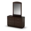 Chocolate Brown Modern Bedroom 6-Drawer Double Dresser Wardrobe - Image 3
